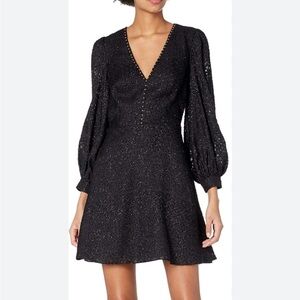 JOIE Breena Embellished Puff-sleeve
Dress In Caviar! Size 6
